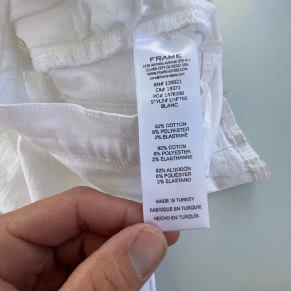 *scuffed* Le Frame High Rise White Flare Denim size 24 00 stretch - Picture 12 of 16